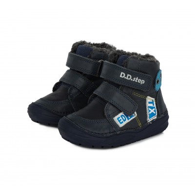 D.D. step chlapčenská detská celokožená zimná obuv W071-357B Navy